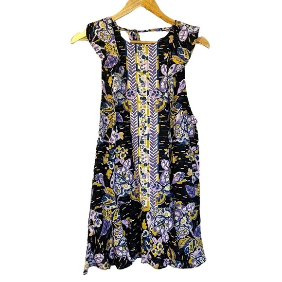 Free People Summer in Tulum Linen Blend Art to Wear Tunic Top Cottagecore Boho - Picture 2 of 7